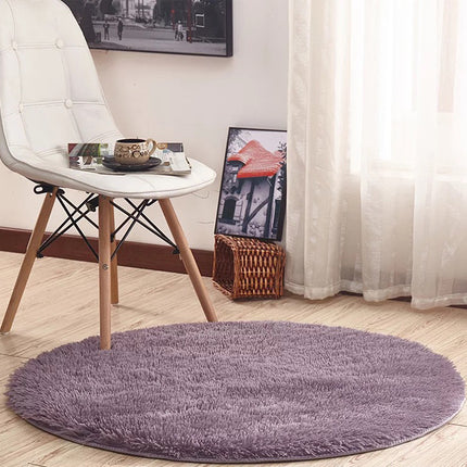 Runder Teppich, flauschiger Teppich, superweicher pelziger Teppich, maschinenwaschbar, geeignet für Schlafzimmer, Kinderzimmer, Babyteppiche
