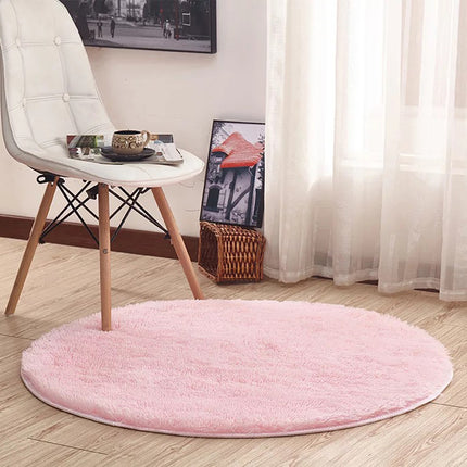 Runder Teppich, flauschiger Teppich, superweicher pelziger Teppich, maschinenwaschbar, geeignet für Schlafzimmer, Kinderzimmer, Babyteppiche