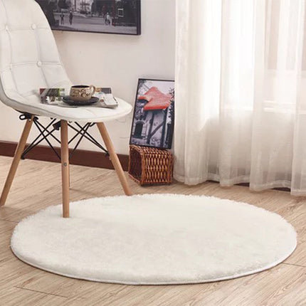 Runder Teppich, flauschiger Teppich, weicher pelziger Teppich, maschinenwaschbar, geeignet für Schlafzimmer, Kinderzimmer, Babyteppiche