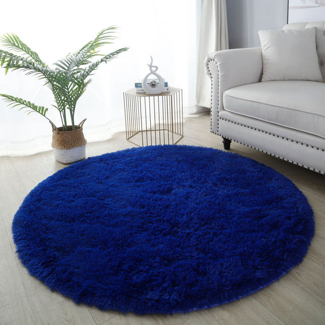 Round Rug, Fluffy Area Rug, Soft Pile Furry Rug, Machine Washable Suitable for Bedroom Kids Room Baby Rugs