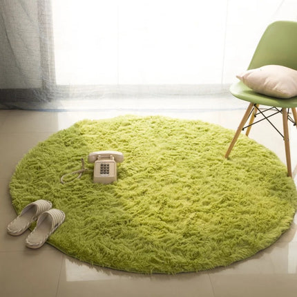 Runder Teppich, flauschiger Teppich, weicher pelziger Teppich, maschinenwaschbar, geeignet für Schlafzimmer, Kinderzimmer, Babyteppiche