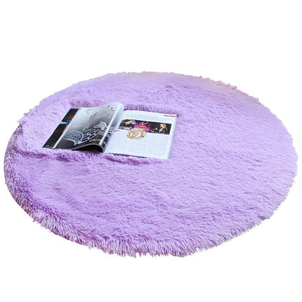 Runder Teppich, flauschiger Teppich, superweicher pelziger Teppich, maschinenwaschbar, geeignet für Schlafzimmer, Kinderzimmer, Babyteppiche