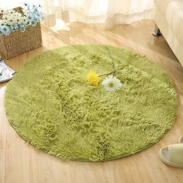 Round Rug, Fluffy Area Rug, Soft Pile Furry Rug, Machine Washable Suitable for Bedroom Kids Room Baby Rugs