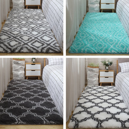 Tapis Shaggy d'intérieur en velours de luxe, tapis Super doux et confortable, tapis géométrique pour chambre à coucher et salon