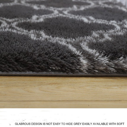 Velvet Shaggy Rug Modern Indoor Shaggy Carpet, Super Soft and Cozy Carpet, Geometric Rug for Bedroom Living Room