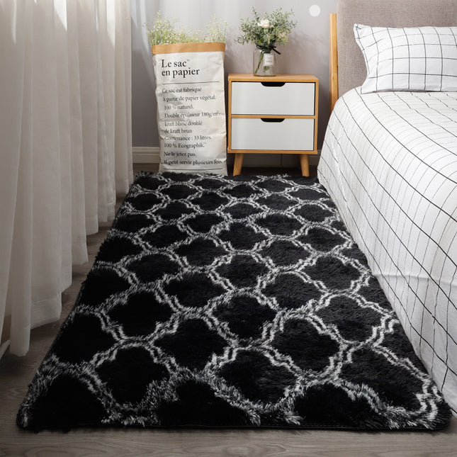Velvet Shaggy Rug Modern Indoor Shaggy Carpet, Super Soft and Cozy Carpet, Geometric Rug for Bedroom Living Room