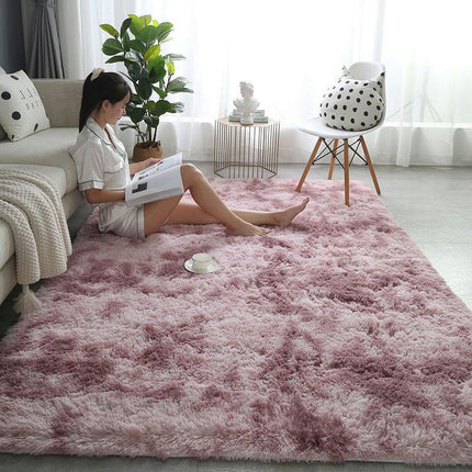 Superweicher, flauschiger Teppich für Schlafzimmer und Wohnzimmer, zotteliger, rutschfester, bequemer, großer Teppich für den Innenbereich, moderne Heimdekoration, Bodenteppich