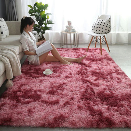 Superweicher, flauschiger Teppich für Schlafzimmer und Wohnzimmer, zotteliger, rutschfester, bequemer, großer Teppich für den Innenbereich, moderne Heimdekoration, Bodenteppich