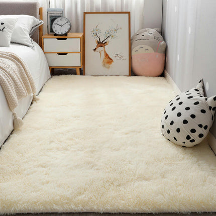 Tapis à poils longs moelleux, pour salon, chambre à coucher, chambre d'enfant, chambre d'enfant, décoration d'intérieur, tapis rectangulaire durable antidérapant amélioré