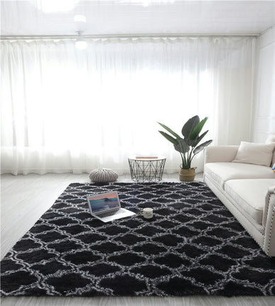 Living Room Fluffy Shaggy Carpet Shaggy Soft Oversized Carpet Bedroom Floor Carpet Modern Geometric Floral Pattern