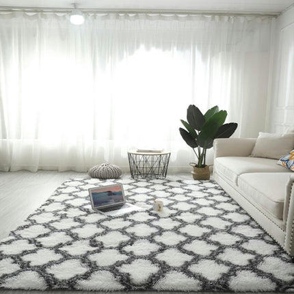 Living Room Fluffy Shaggy Carpet Shaggy Soft Oversized Carpet Bedroom Floor Carpet Modern Geometric Floral Pattern