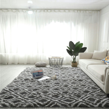 Living Room Fluffy Shaggy Carpet Soft Oversized Carpet Bedroom Indoor Floor Carpet Modern Geometric Floral Pattern