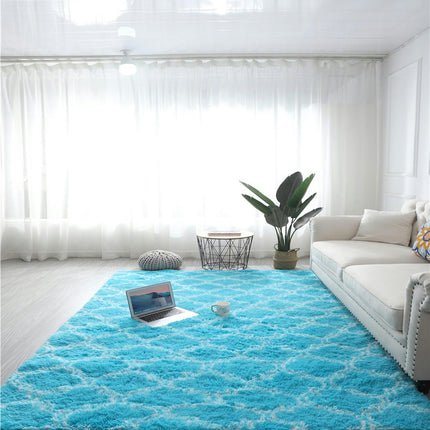 Living Room Fluffy Shaggy Carpet Soft Oversized Carpet Bedroom Indoor Floor Carpet Modern Geometric Floral Pattern