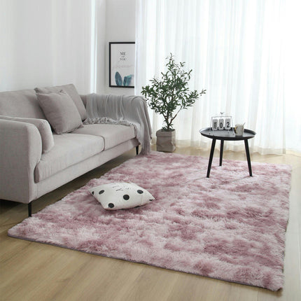 Tapis à poils longs tie-dye, doux et moelleux, antidérapant, épais, adapté au salon, à la chambre à coucher, à la chambre d'enfant