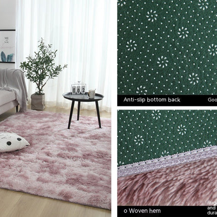 Tapis à poils longs tie-dye, doux et moelleux, antidérapant, épais, adapté au salon, à la chambre à coucher, à la chambre d'enfant