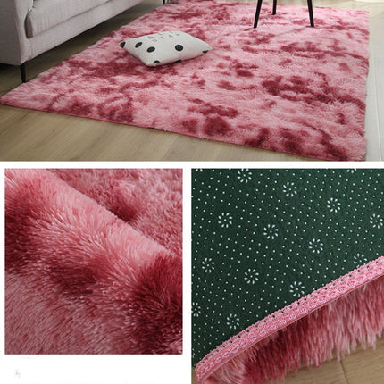 Tapis à poils longs tie-dye, doux et moelleux, antidérapant, épais, adapté au salon, à la chambre à coucher, à la chambre d'enfant