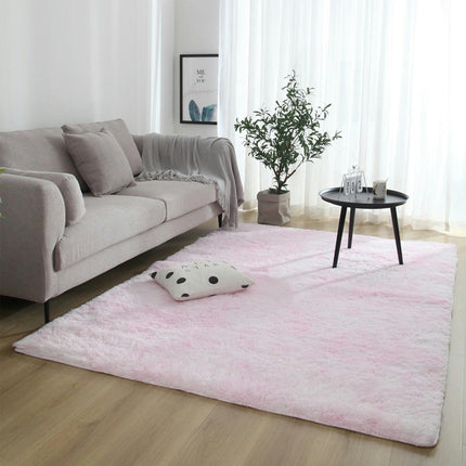 Tie-Dye Shaggy Area Rug Soft Fluffy Area Rug Anti-Slip Thickened Floor Carpet Pad  for Living Room Bedroom Children's Room