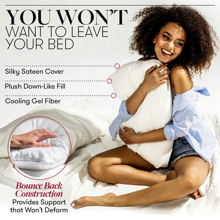 Pillows Queen Size 2 Pack Bed Pillows for Sleeping, Pillows for Side And Back Sleeper