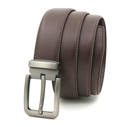 Ceinture habillée en cuir véritable pour hommes avec boucle à une broche