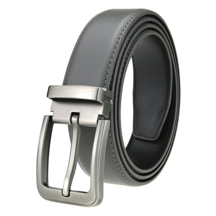 Ceinture habillée en cuir véritable pour hommes avec boucle à une broche