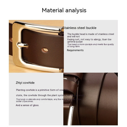 Men's Leather Dress Belt for Work Business and Casual