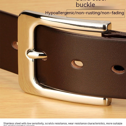 Men's Leather Dress Belt for Work Business and Casual