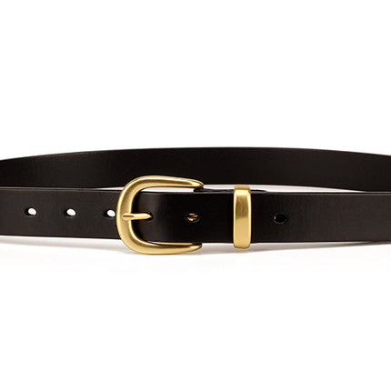 Women's Leather Belt with Gold Buckle, Casual Belts