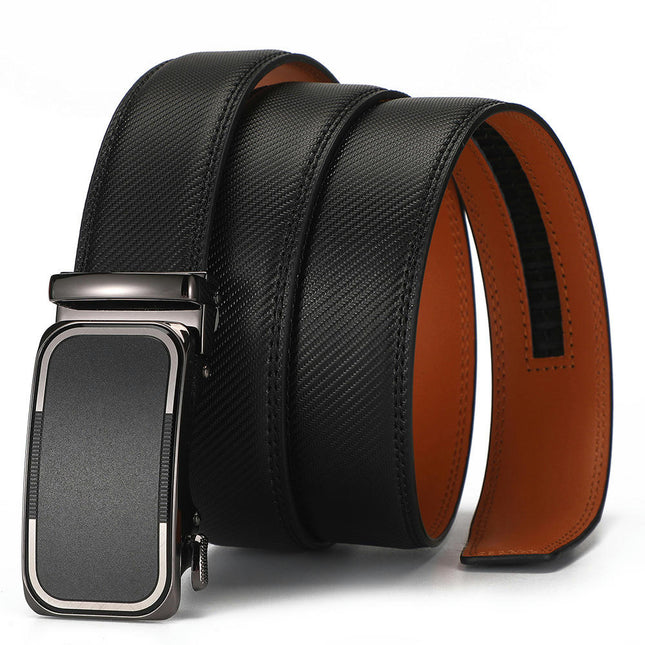 Genuine Leather Dress Designer Belts for men, Slide Ratchet Men's Belt