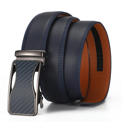 Ceinture à cliquet pour hommes avec cuir véritable, ceinture coulissante pour hommes