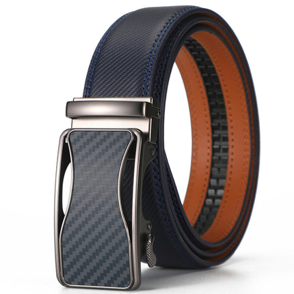 Ceinture à cliquet pour hommes avec cuir véritable, ceinture coulissante pour hommes