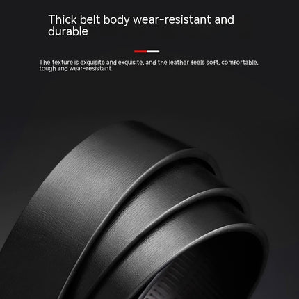 Ratchet Belt for Men, Genuine Leather Belt with Automatic Slide Buckle