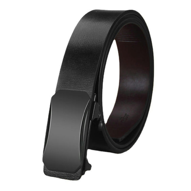 Ratchet Belt for Men, Genuine Leather Belt with Automatic Slide Buckle