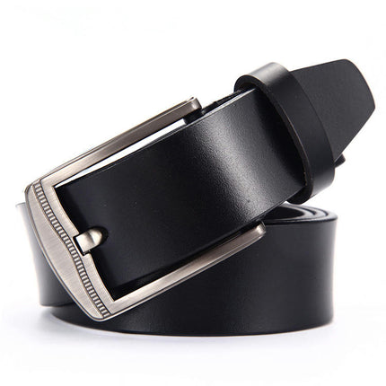 Men’s Genuine Leather Dress Belt Casual Belt with Single Prong Buckle