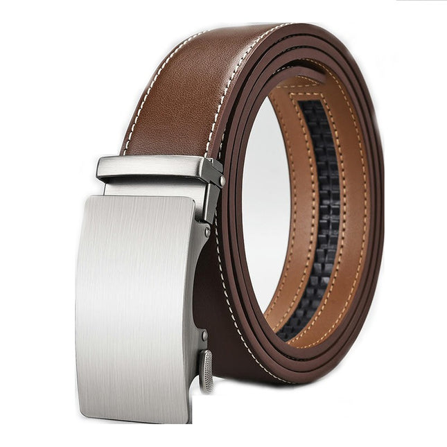 Men’s Ratchet Belt, Leather Adjustable Slide Belt For Men’s Dress Casual Pant