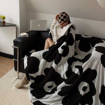 Lambswool Lounge Blanket, Fluffy Blanket, Kampho Fleece Warm Cozy Blanket, Soft Thickened Warm Plush Blanket for Bed, Sofa and Chaise Lounge