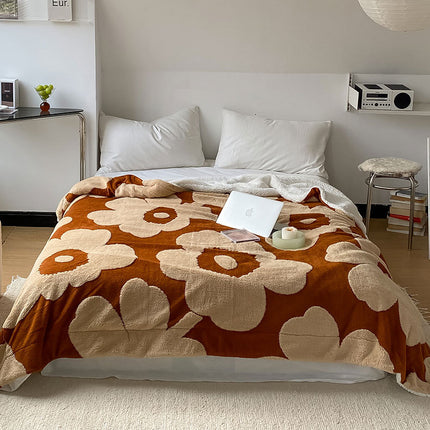 Lambswool Lounge Blanket, Fluffy Blanket, Kampho Fleece Warm Cozy Blanket, Soft Thickened Warm Plush Blanket for Bed, Sofa and Chaise Lounge