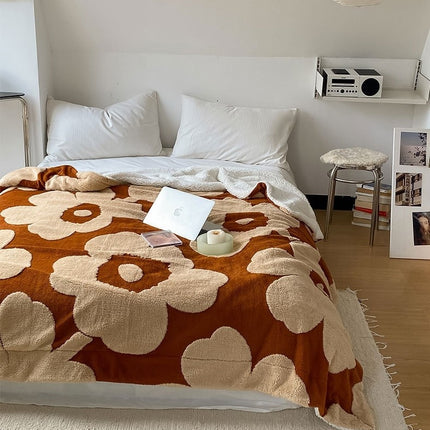 Lambswool Lounge Blanket, Fluffy Blanket, Kampho Fleece Warm Cozy Blanket, Soft Thickened Warm Plush Blanket for Bed, Sofa and Chaise Lounge