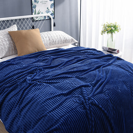 Plüschdecke, magische Fleecedecke, einfarbige Waschdecke mit vertikalen Streifen, weiche, verdickte, warme Plüschdecke für Bett, Sofa und Couchsessel
