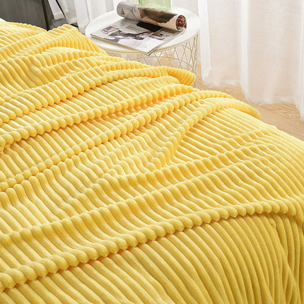 Plüschdecke, magische Fleecedecke, einfarbige Waschdecke mit vertikalen Streifen, weiche, verdickte, warme Plüschdecke für Bett, Sofa und Couchsessel