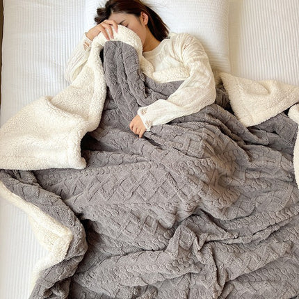 Lambswool Blanket, Taffeta Fluffy Blanket, Double Layer Shaggy Soft Blanket, Plush Fleece Blanket, Warm Cozy Nap Blanket Air Conditioning Blanket