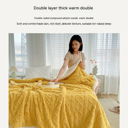 Lambswool Blanket, Taffeta Fluffy Blanket, Double Layer Shaggy Soft Blanket, Plush Fleece Blanket, Warm Cozy Nap Blanket Air Conditioning Blanket
