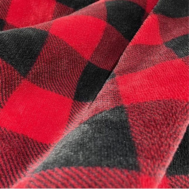 Lambswool blanket sofa bed, red and black plaid printed fluffy blanket, facecloth soft blanket, double layer plush fleece blanket, warm and cozy thick winter bed blanket