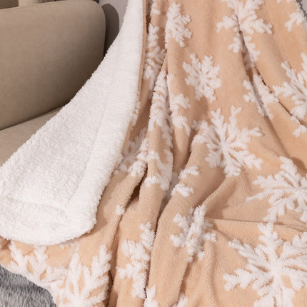 Cashmere blanket, Christmas snowflake fluffy blanket, shaggy soft blanket, plush fleece blanket for sofa bed, warm and cozy fall and winter thick bed blanket