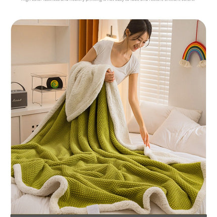Plüsch-Überwurfdecke, einfarbige, warme, gemütliche Decke, Überwurfdecke aus Rosensamt, superweiche, verdickte, warme Plüschdecke für Bett, Sofa und Couchstuhl