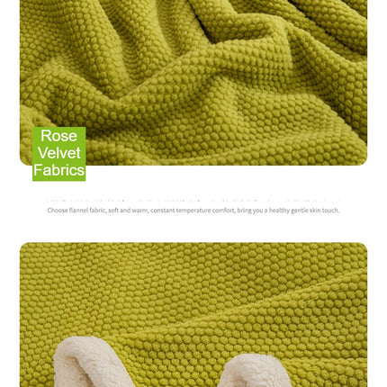 Plüsch-Überwurfdecke, einfarbige, warme, gemütliche Decke, Überwurfdecke aus Rosensamt, superweiche, verdickte, warme Plüschdecke für Bett, Sofa und Couchstuhl