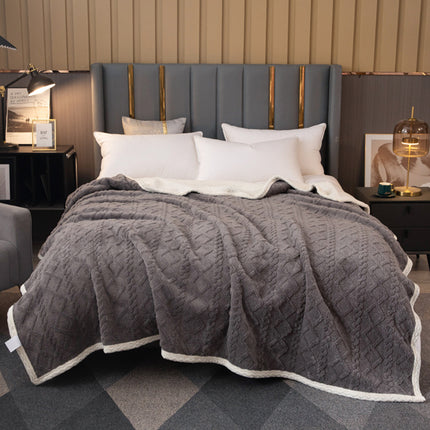 Plüsch-Überwurfdecke, einfarbige, warme, gemütliche Decke aus Taft, Lammwoll-Plüschdecke für Bett, Sofa und Polsterstuhl