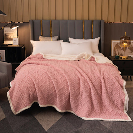 Plüsch-Überwurfdecke, einfarbige, warme, gemütliche Decke aus Taft, Lammwoll-Plüschdecke für Bett, Sofa und Polsterstuhl