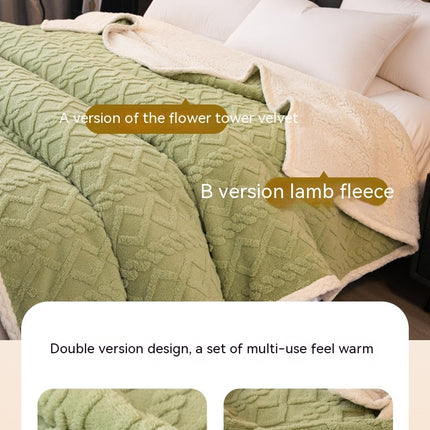 Plüsch-Überwurfdecke, einfarbige, warme, gemütliche Decke aus Taft, Lammwoll-Plüschdecke für Bett, Sofa und Polsterstuhl