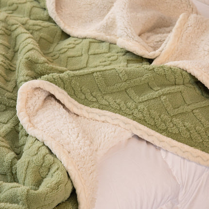Plüsch-Überwurfdecke, einfarbige, warme, gemütliche Decke aus Taft, Lammwoll-Plüschdecke für Bett, Sofa und Polsterstuhl
