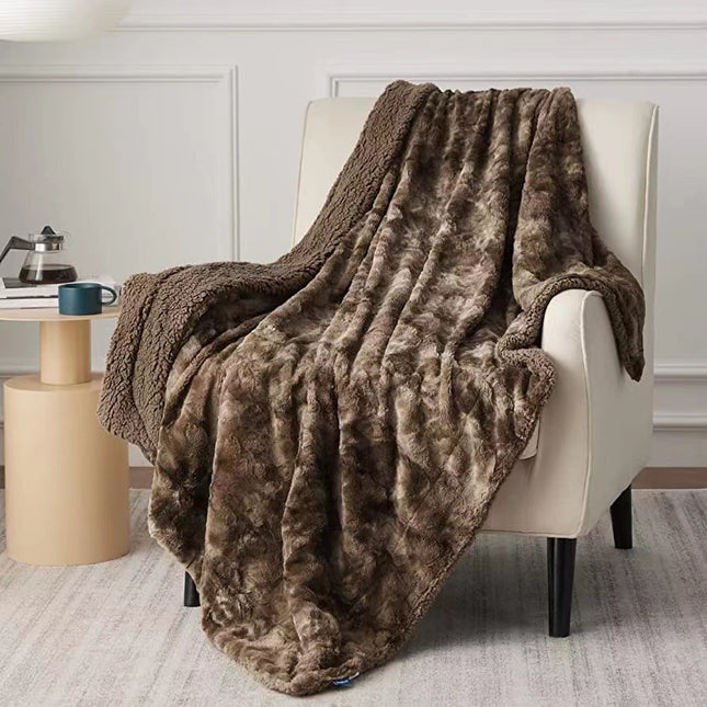 Lambswool fleece blanket, pv fleece tie dye reversible blanket, fluffy blanket, plush soft blanket, plush fleece blanket, warm cozy blanket